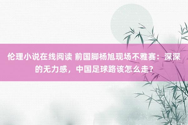 伦理小说在线阅读 前国脚杨旭现场不雅赛：深深的无力感，中国足球路该怎么走？